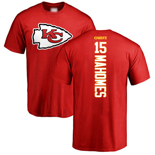 Men Kansas City Chiefs #15 Mahomes Patrick Red Backer T-Shirt